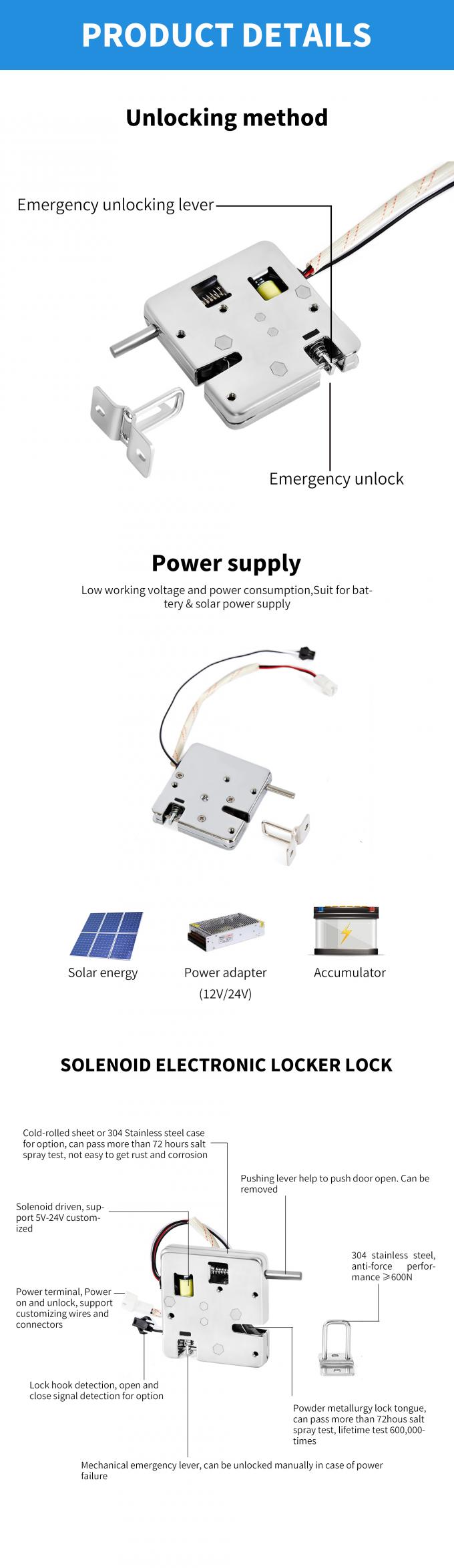 Smart lock for refrigerated vending machine factory solenoid lock for Racks Cabinets customized 5V to 24V 0